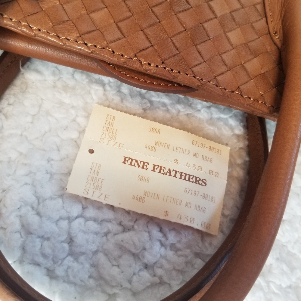 CLOSEOUT SALE Vera Pelle Vintage Woven Satchel Genuine Leather Tote Bag New Rare - Picture 11 of 16